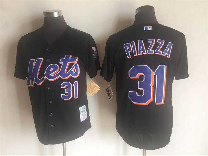 New York Mets #31 Mike Piazza Black Mitchell And Ness Throwback Stitched Baseball Jersey,We sell and wholesale New York Mets #31 Mike Piazza Black Mitchell And Ness Throwback Stitched Baseball Jersey on line form chian!